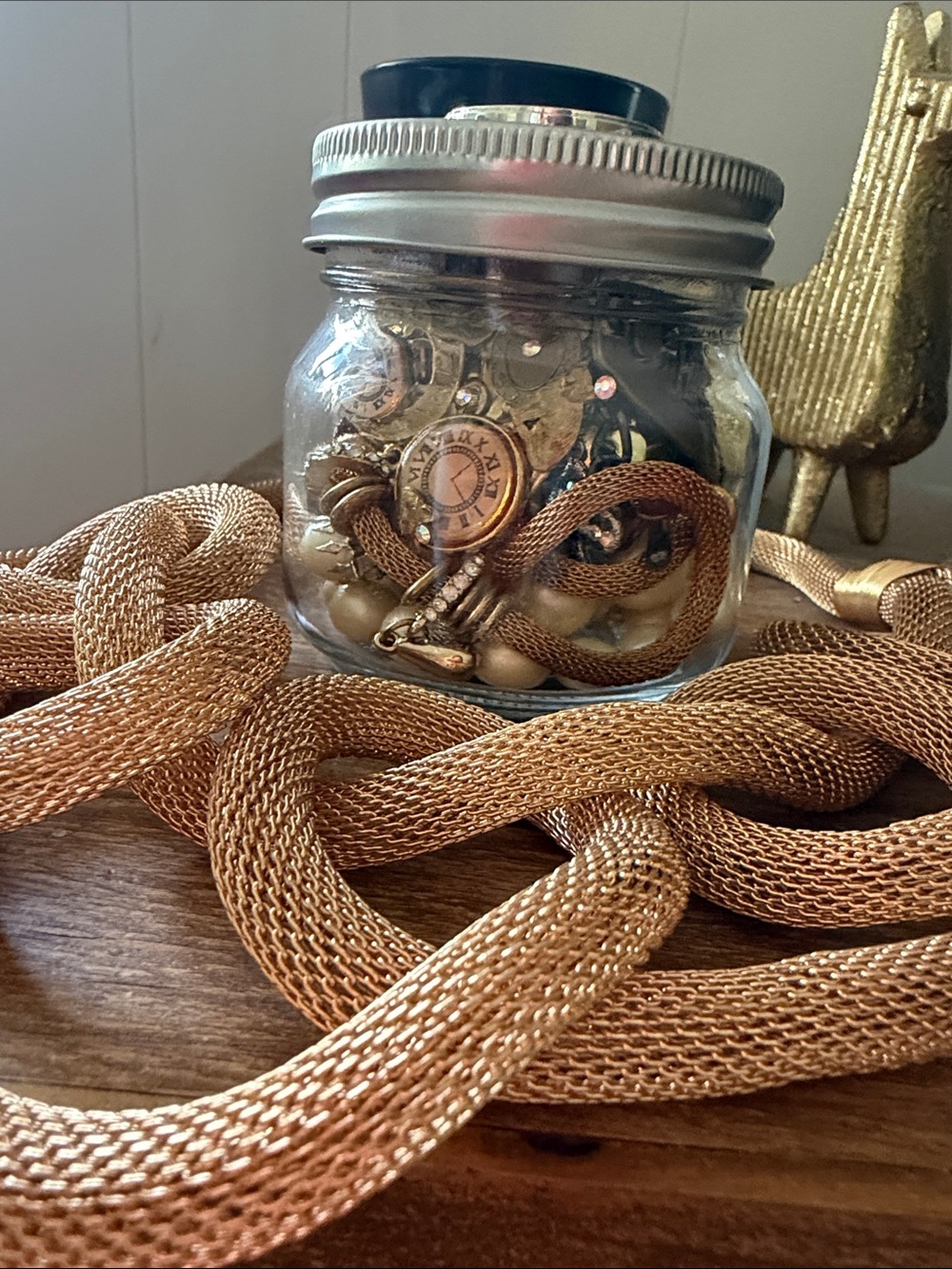 Cherish small and big treasures copper gold guardian mystery jewelry jar